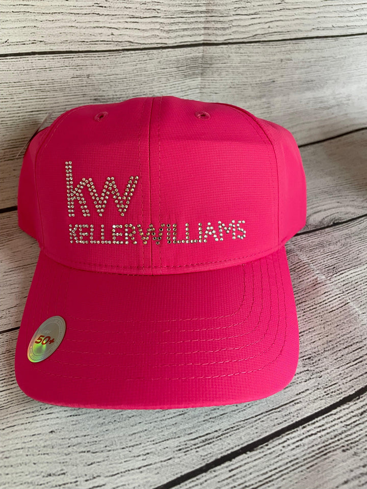 KW Rhinestone Cap, KW-FH354 Nylon Performance Ladies Rhinestone Cap w/Bling logo & Capper Option